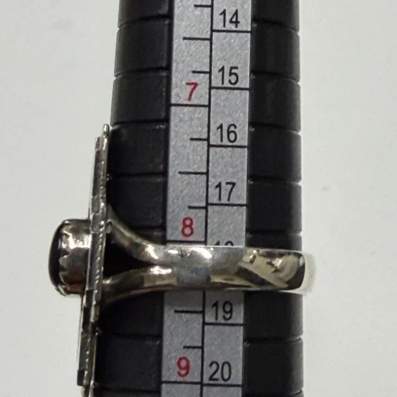 925 Sterling Silver Sun Ring with Black Onyx Stone - Picture 4 of 5